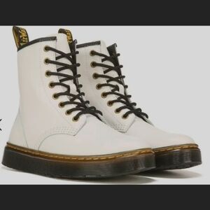 New Dr.Martens combat boots,T Lamper Zavala White‎ leather,10